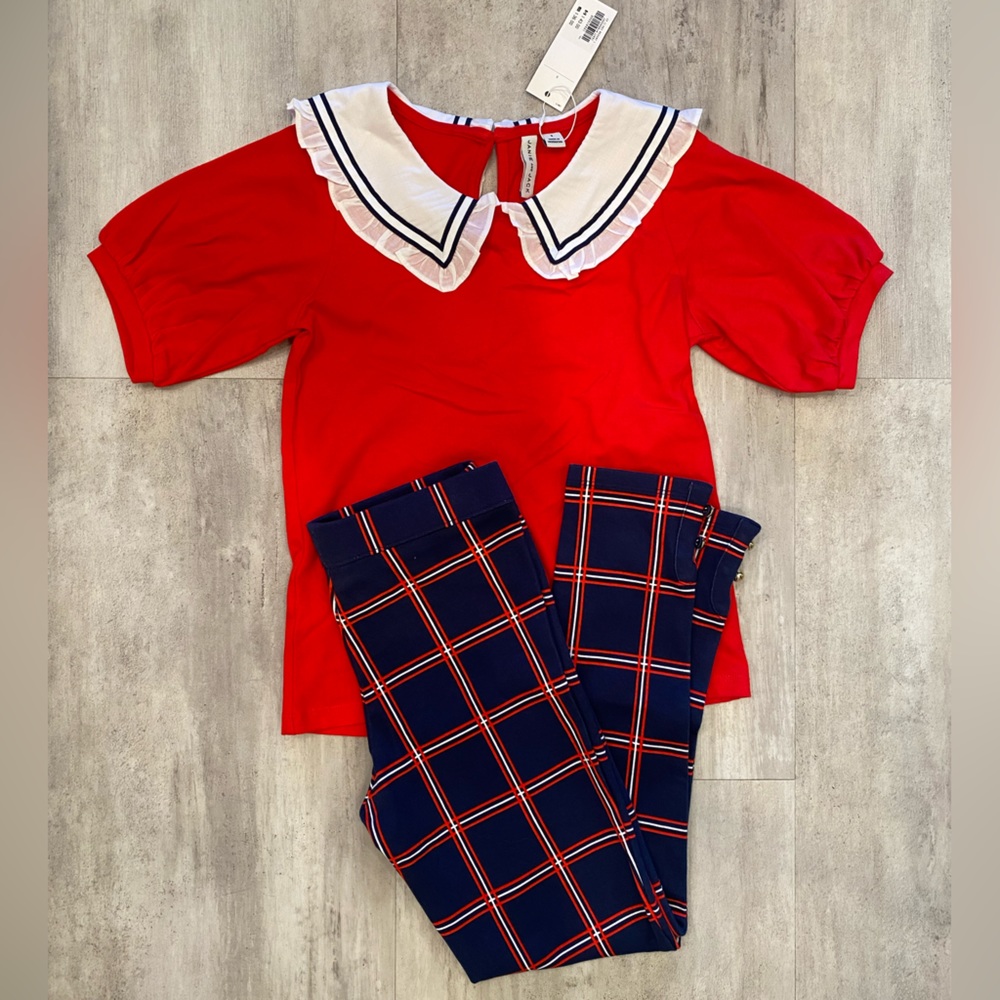 Janie and Jack - 2022 Resort Girls plaid set size 8